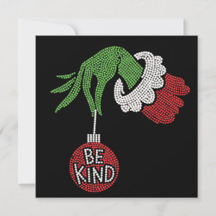 Christmas Be Kind Jingle Ball Rhinestone Bling Holiday Card