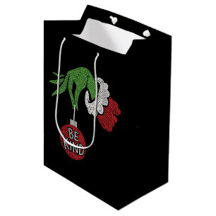 Christmas Be Kind Jingle Ball Rhinestone Bling Medium Gift Bag