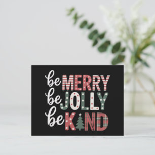 Christmas Be Kind Teacher Merry Xmas Tree Jolly  Holiday Postcard