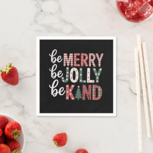 Christmas Be Kind Teacher Merry Xmas Tree Jolly  Napkin