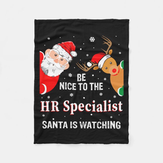 Christmas Be Nice To The Hr Specialist Santa Long  Fleece Blanket (Front)
