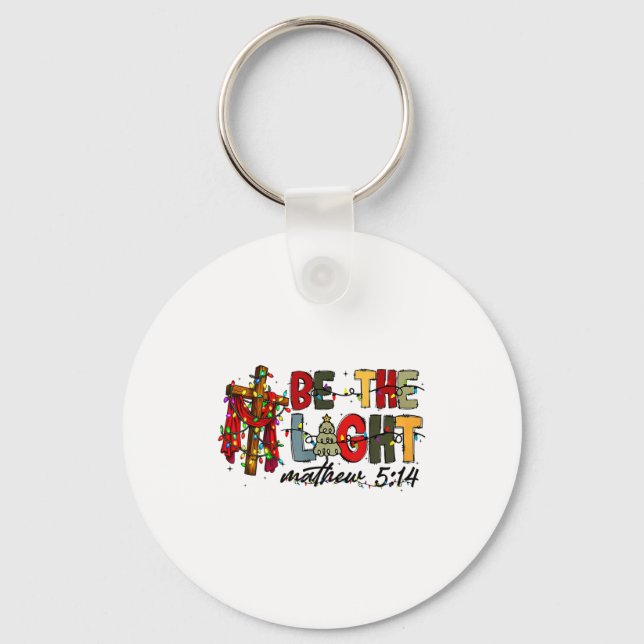 Christmas Be The Light Sun Matthew 5_14 Bible Chri Key Ring (Front)