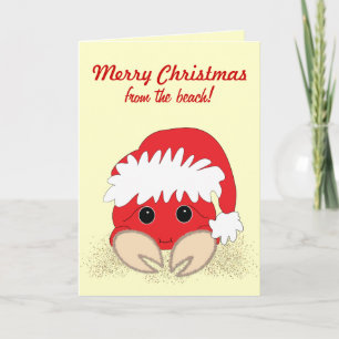 Christmas Beach Crab Customisable Christmas Card