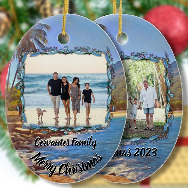 Christmas Beach Family Holiday 761 Ceramic Tree Decoration (Creator Uploaded)