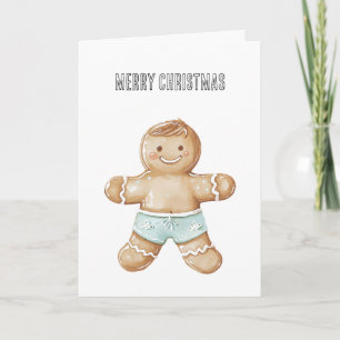 Christmas Beach Gingerbread Man Card