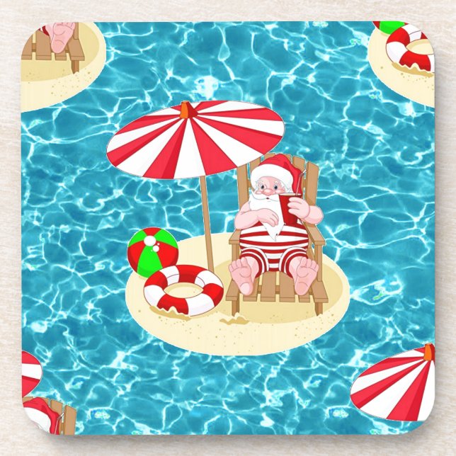 christmas beach santa claus coaster (Front)