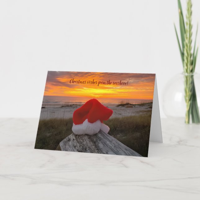 Christmas beach scene Greeting Card (Front)