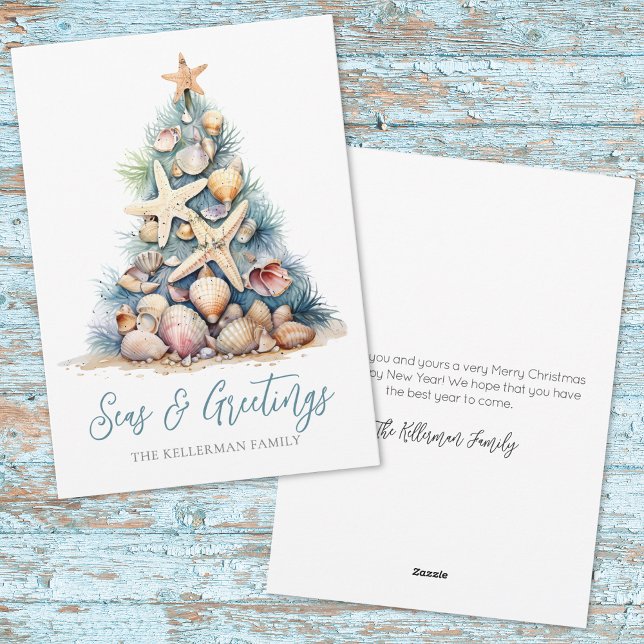 Christmas Beach Seasons Greetings Holiday Card (Christmas Beach Seasons Greetings Holiday Card)