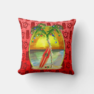 Christmas Beach Sunset Cushion