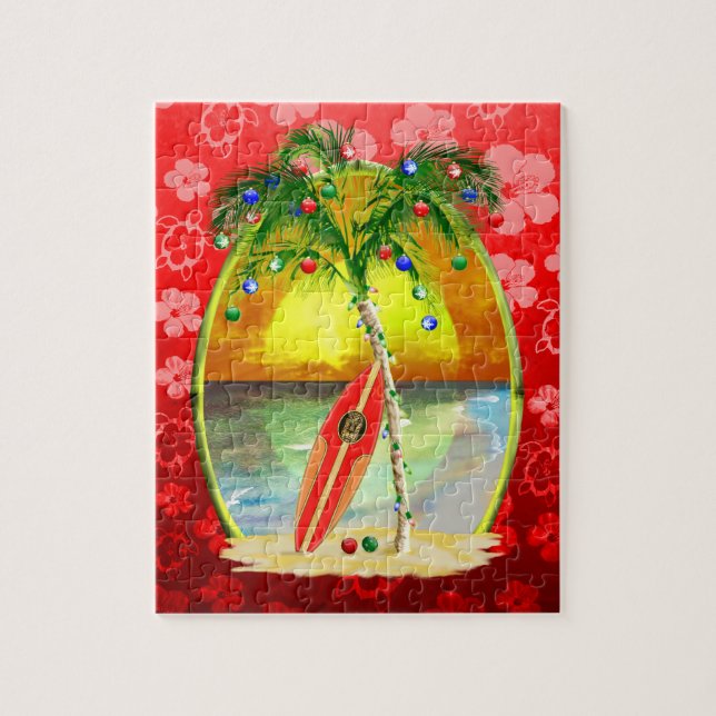Christmas Beach Sunset Jigsaw Puzzle (Vertical)