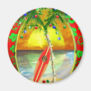 Christmas Beach Sunset Magnet