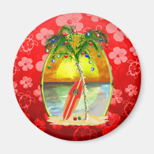 Christmas Beach Sunset Magnet