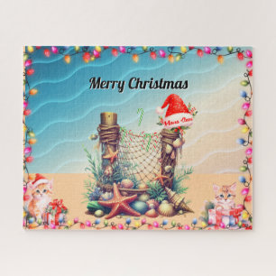 Christmas beach theme jigsaw puzzle