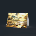 Christmas / Beach theme, Ocean, Waves, Sand, Water Holiday Card<br><div class="desc">This card is based on an acrylic painting and shows a beautiful expansion of beach with gentle waves and a golden sky. A great card to celebrate the holiday season. This card is chitis, contemplative and at the same time inspiring. The typeface is sub-dued so that your loved ones keep...</div>