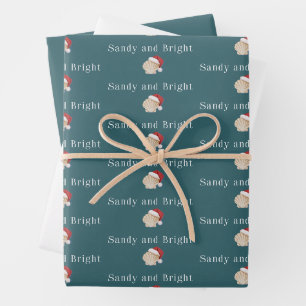 Christmas Beach Vacation Sandy and Bright Seashell Wrapping Paper Sheet