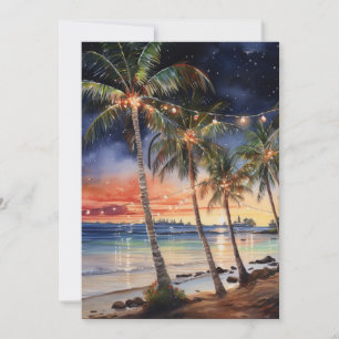 Christmas Beach Watercolor Holiday Card