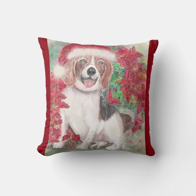 Christmas Beagle Cushion (Front)