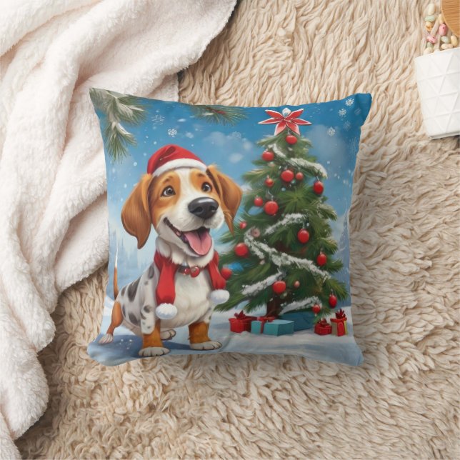Christmas Beagle Dog Cushion (Blanket)