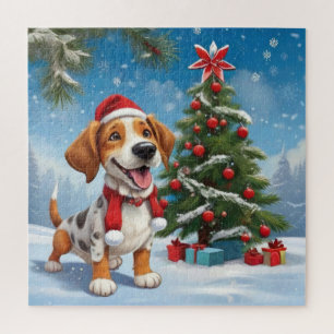 Christmas Beagle Dog Jigsaw Puzzle