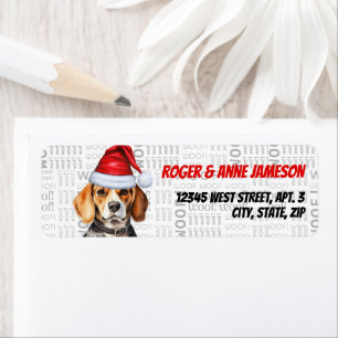 Christmas Beagle Dog Lover Return Address