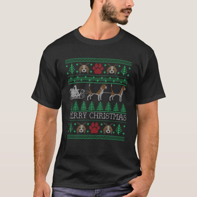 Christmas Beagle Dog Lovers Owners Beagle Ugly Chr T-Shirt (Front)