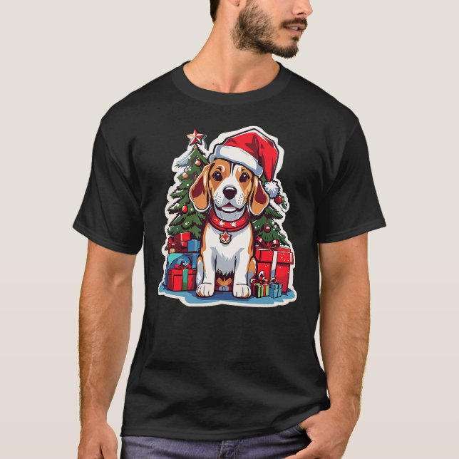 Christmas Beagle Dog - Xmas Beagle Dog Lover T-Shirt (Front)