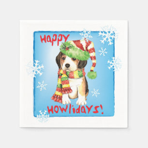 Christmas Beagle Napkin