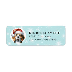 Christmas Beagle Return Address Labels