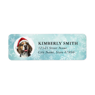 Christmas Beagle Return Address Labels