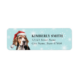 Christmas Beagle Return Address Labels