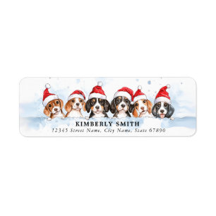 Christmas Beagle Return Address Labels