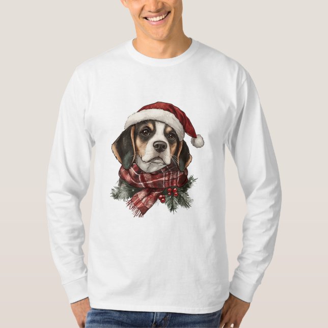 Christmas Beagle T-Shirt (Front)