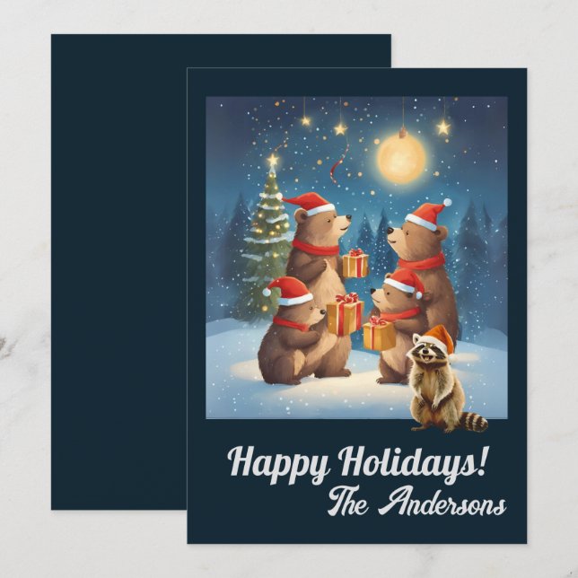 Christmas bear 7, Happy Holidays, Christmas card (Front/Back)