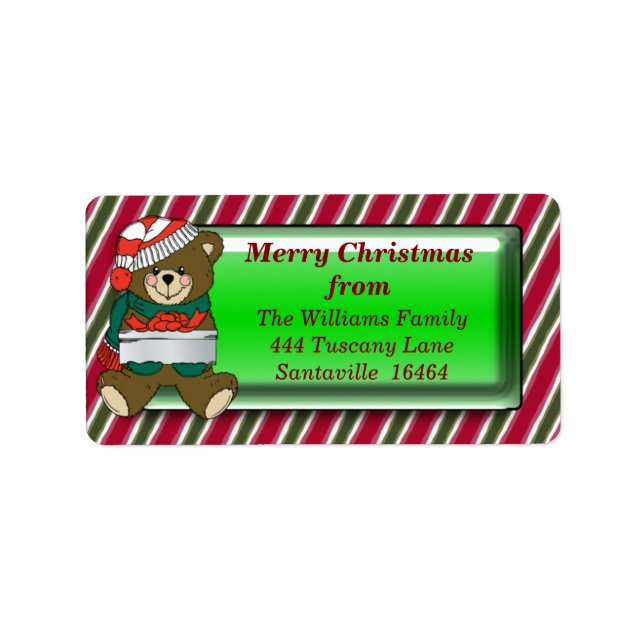 Christmas Bear Address Label (Front)