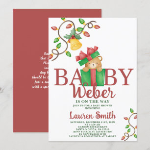 Christmas Bear Baby Shower Invitation