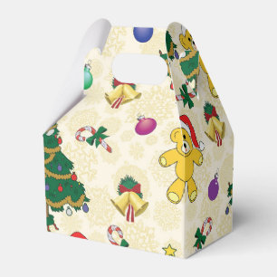 Christmas bear,bells and tree favour box