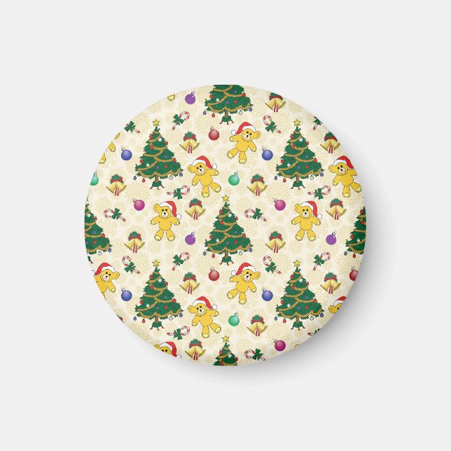 Christmas bear,bells and tree magnet (Front)