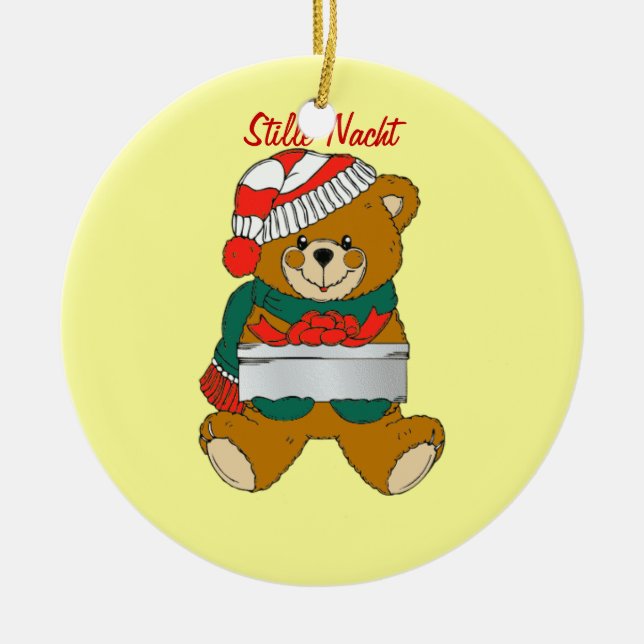 Christmas Bear Ceramic Tree Decoration (Front)