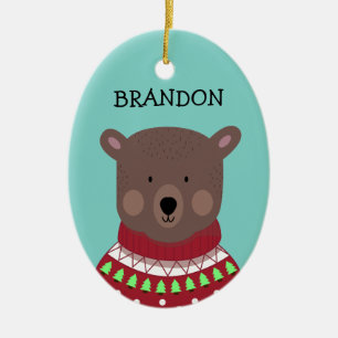Christmas Bear Ceramic Tree Decoration