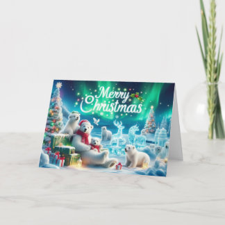 Christmas Bear Christmas greeting cards. Holiday Card