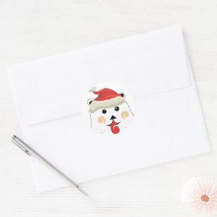 Christmas Bear Classic Round Sticker