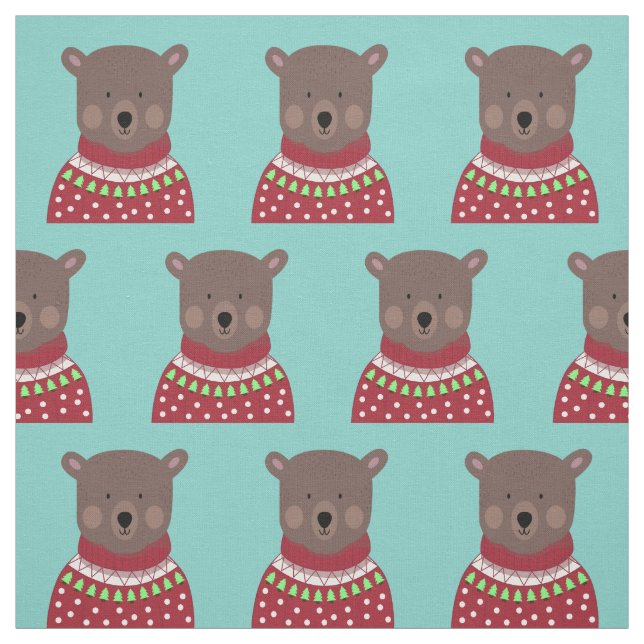 Christmas Bear Fabric (Swatch)