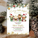 Christmas Bear Girl Santa Baby Shower Invitation<br><div class="desc">Merry Little Baby is Brewing Shower Invitation,  Christmas Coffee Latte Brewing Baby Shower,  Coffee Floral Gender Neutral Baby Shower</div>