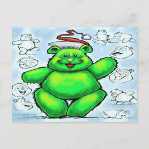 Christmas Bear Holiday Postcard