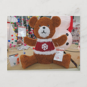 Christmas Bear In Snowflake Sweater Holiday Postcard