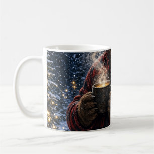 Christmas Bear in the Snowy Forest Mug
