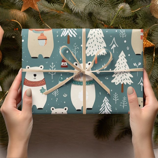 Christmas Bear Pattern Wrapping Paper (Creator Uploaded)