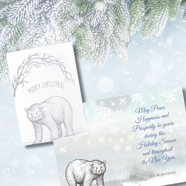 Christmas Bear & Snowflakes Greetings Foil Card (Creator Uploaded)