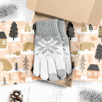 Christmas Bear Village Pink Black Gold Modern