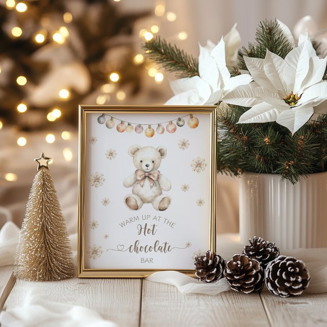 Christmas Bear Warm up at the hot chocolate bar Poster (Creator Uploaded)